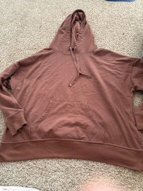 Rust Brown Oversized Hoodie with Kangaroo Pocket